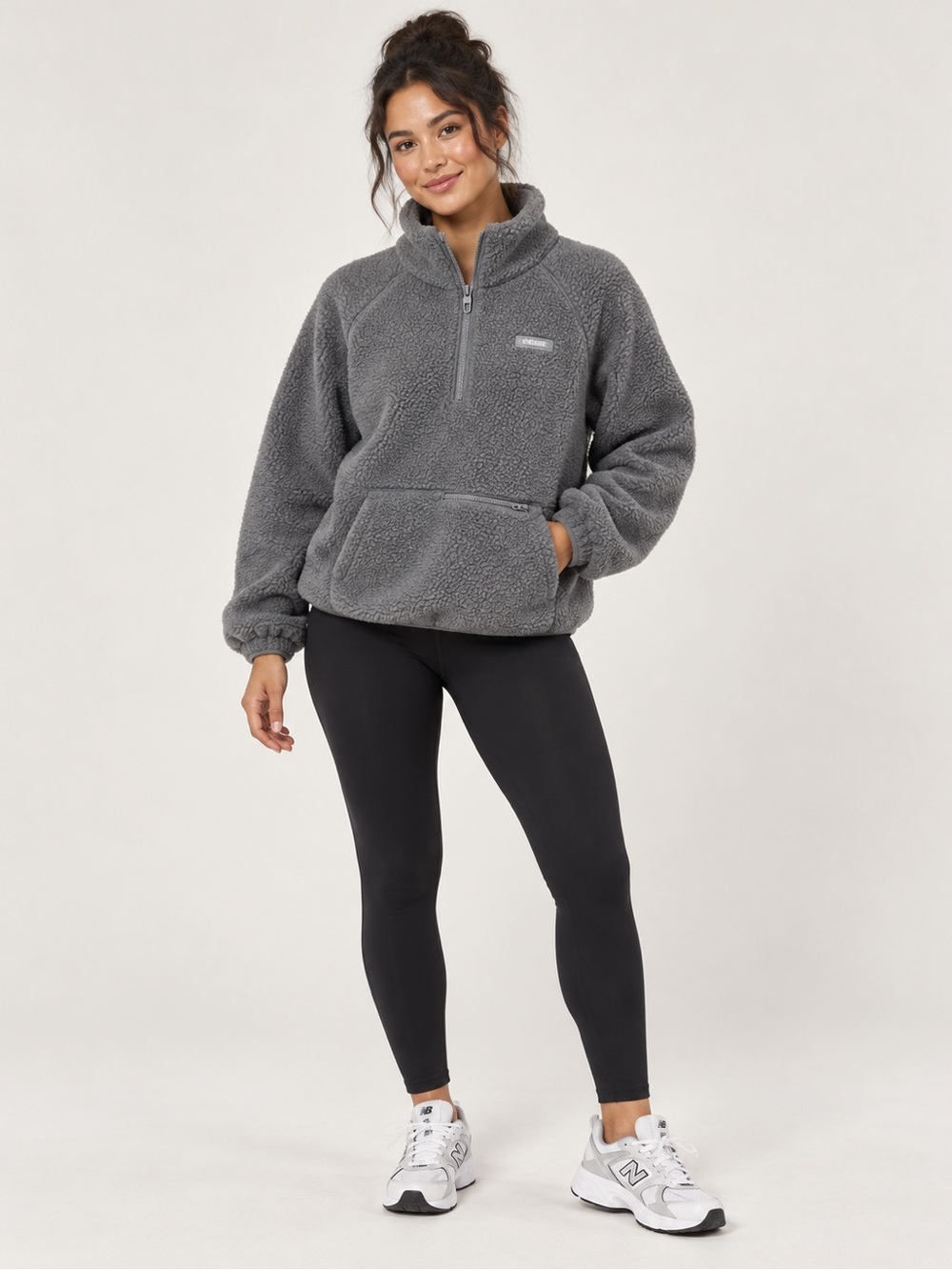 Gymshark Sherpa Half-Zip Pullover - Charcoal